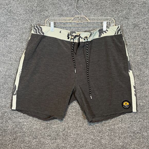 Rip Curl Swim Trunks Mens 38 Gray Lazy Days Board Shorts Surf Swim Lightweight - Picture 2 of 8